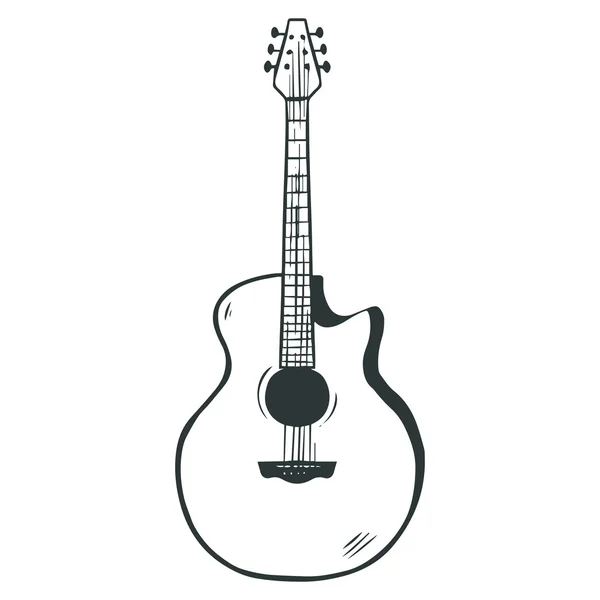 Guitare acoustique — Image vectorielle