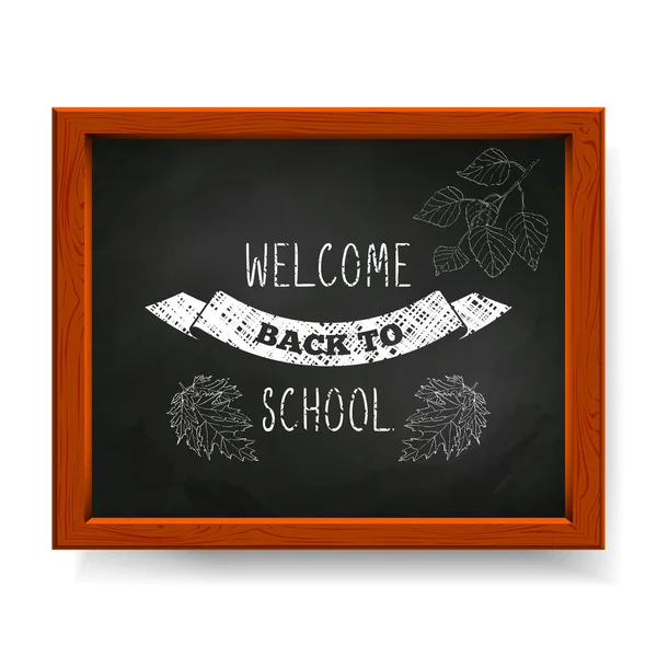 Back to school written on blackboard — Stock Vector