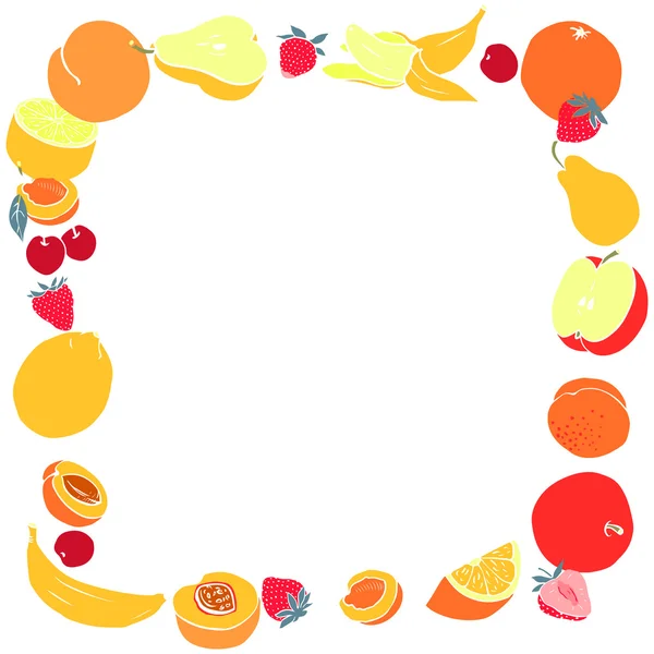 Sweet fruit frame — Stock Vector