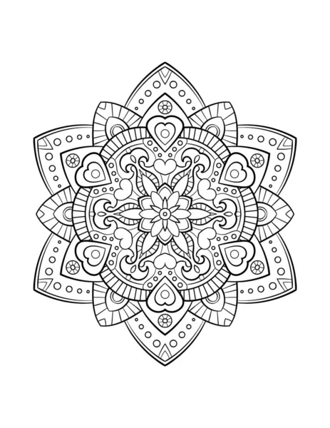 Patrón Mandala Ornamento Decorativo Redondo Para Fondo Abstracto Página Libro — Vector de stock