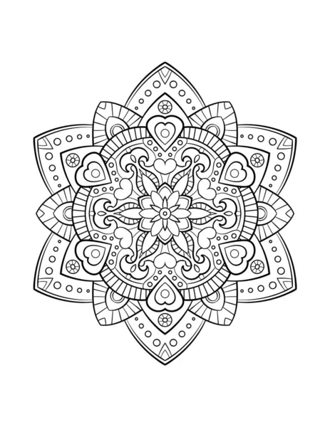 Mandala Minta Kerek Dekoratív Dísz Elvont Háttér Vagy Felnőtt Kifestőkönyv — Stock Vector