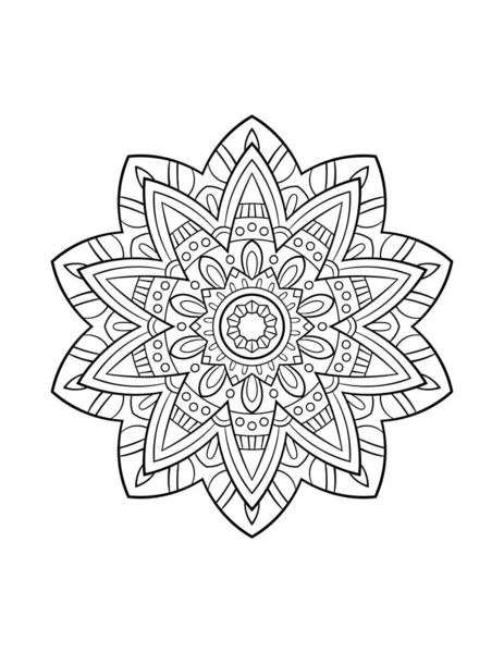 Mandala Minta Kerek Dekoratív Dísz Elvont Háttér Vagy Felnőtt Kifestőkönyv — Stock Vector