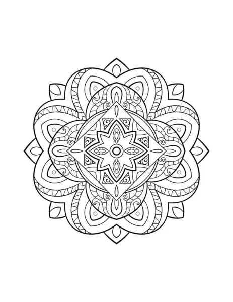 Mandala Patroon Rond Decoratief Ornament Voor Abstracte Achtergrond Volwassen Kleurboek — Stockvector