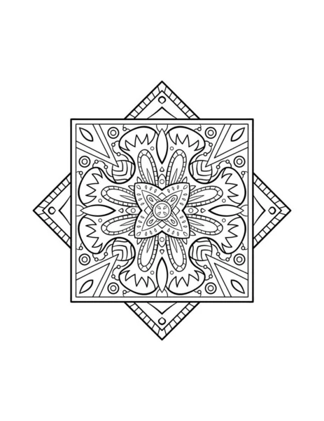 Modello Mandala Ornamento Decorativo Rotondo Sfondo Astratto Adulto Pagina Libro — Vettoriale Stock