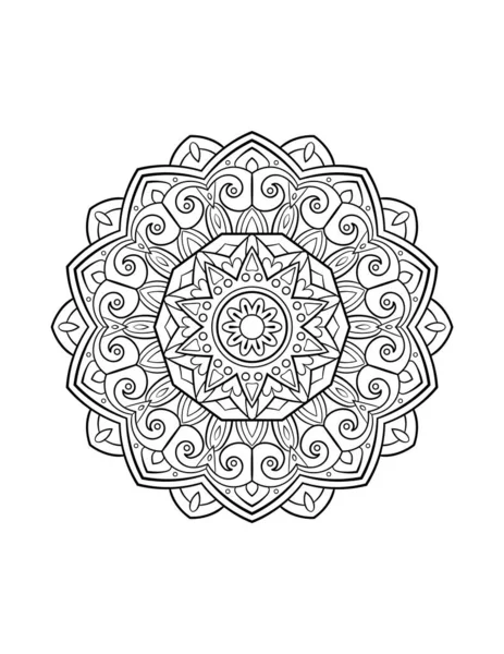 Modèle Mandala Ornement Décoratif Rond Pour Fond Abstrait Page Livre — Image vectorielle