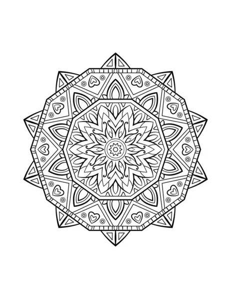 Mandala Deseni Soyut Arkaplan Veya Yetişkin Boyama Kitabı Sayfası Için — Stok Vektör
