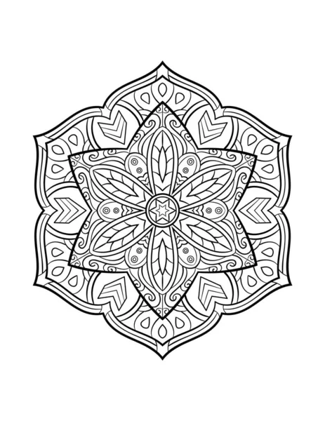 Mandala Muster Runde Dekorative Verzierung Für Abstrakten Hintergrund Oder Malbuch — Stockvektor