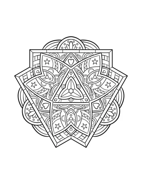Mandala Deseni Soyut Arkaplan Veya Yetişkin Boyama Kitabı Sayfası Için — Stok Vektör