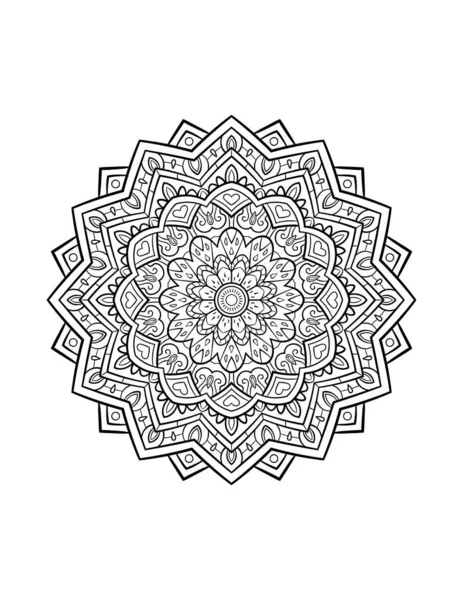 Modèle Mandala Ornement Décoratif Rond Pour Fond Abstrait Page Livre — Image vectorielle