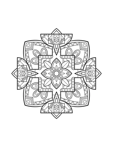 Modèle Mandala Ornement Décoratif Rond Pour Fond Abstrait Page Livre — Image vectorielle