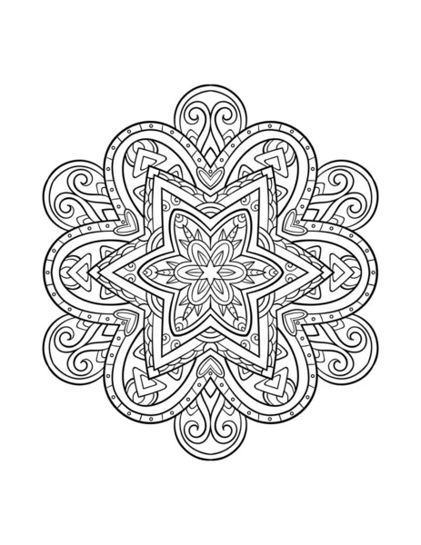 Patrón Mandala Ornamento Decorativo Redondo Para Fondo Abstracto Página Libro — Vector de stock