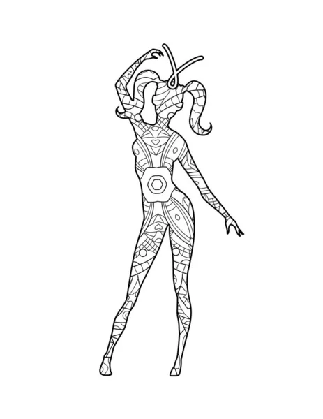 Bélier Signe Zodiaque Illustration Page Livre Coloriage Pour Adultes Belle — Image vectorielle
