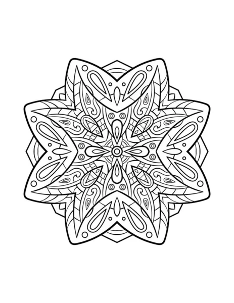 Mandala Μοτίβο Στρογγυλό Διακοσμητικό Στολίδι Για Αφηρημένη Φόντο Ενηλίκων Χρωματισμός Royalty Free Διανύσματα Αρχείου