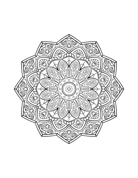 Mandala Μοτίβο Στρογγυλό Διακοσμητικό Στολίδι Για Αφηρημένη Φόντο Ενηλίκων Χρωματισμός Royalty Free Διανύσματα Αρχείου