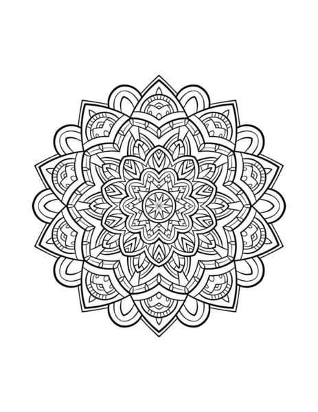 Mandala Μοτίβο Στρογγυλό Διακοσμητικό Στολίδι Για Αφηρημένη Φόντο Ενηλίκων Χρωματισμός Εικονογράφηση Αρχείου
