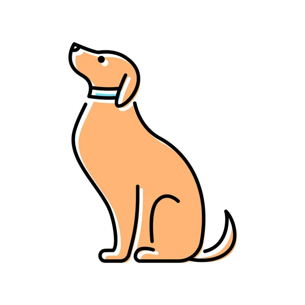 Djurhem Djuraffär Veterinär Linje Ikon Hund Sittande Profil Vektor Illustration — Stock vektor