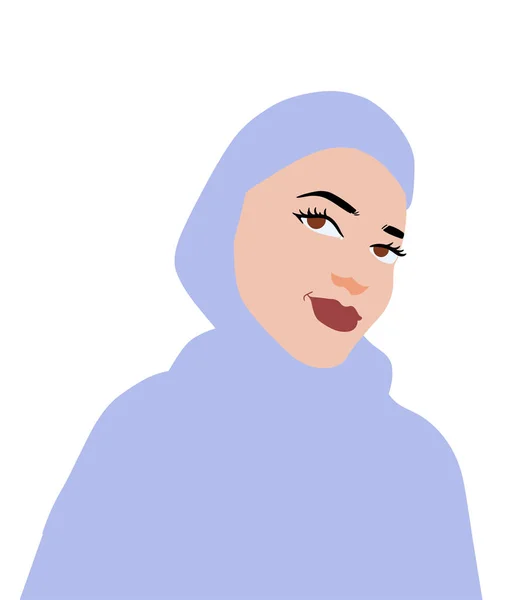 Portré Muszlim Hidzsáb Vektor Illusztráció — Stock Vector