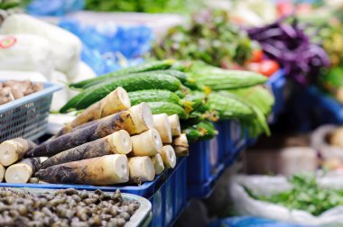 Şanghay Çin gıda Market, sebze durak