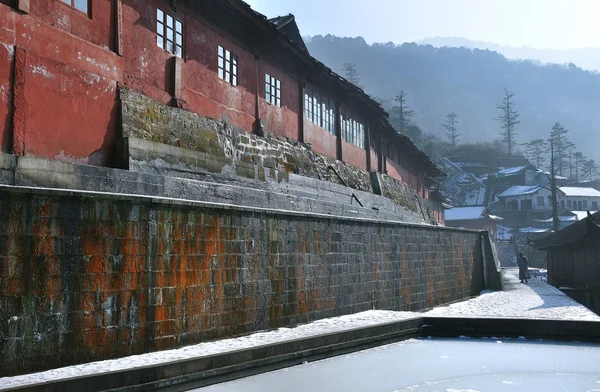 Слон, купання в басейні монастир, Гора Emei, Сичуань, Китай — стокове фото