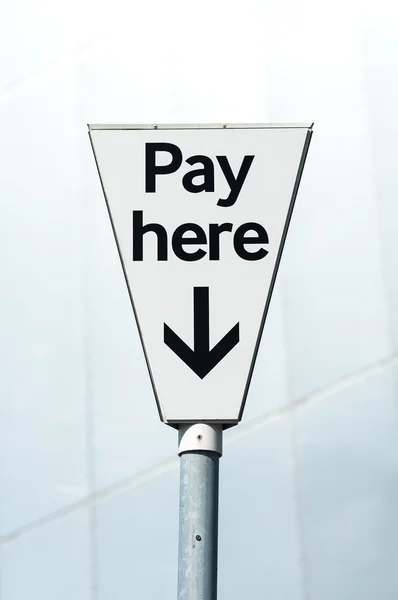 Pay Here sign. Pay and display carpark. — Stock Photo, Image