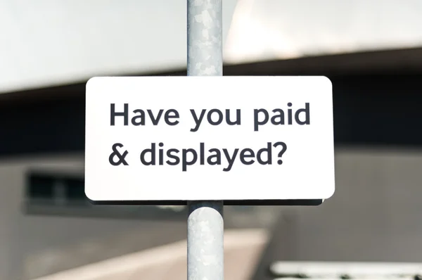 Pay and display carpark sign — Stock Photo, Image