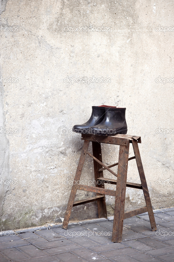 A pair of rubber boots in the old town of Suzhou, China