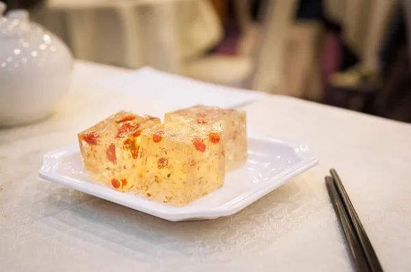 Osmanthus und goji berry dessert im hong kong dim sum restaurant — Stockfoto