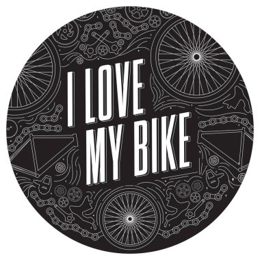 Antika El Çizimi Bisiklet Parça Aksesuarları Resimlerinde Tırnak Simgeleri Etiketi Sosyal Medya Postası