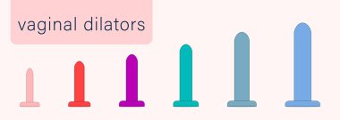 Simple Minimalist Illustration of Vaginal Dilators in 6 Sizes for Vaginismus, Pelvic Pain, or Gender Reassignment clipart