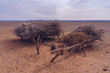 Merzouga 'da tavuk bekçisi, Erg Chebbi, Fas