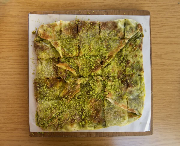 Katmer Verbindung Setzen Türkisches Dessert Katmer Ist Ein Köstliches Dessert — Stockfoto