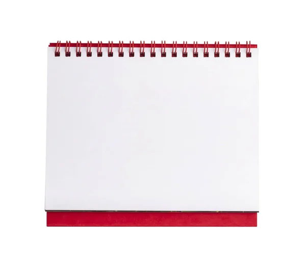 Bureau Papier Blanc Calendrier Spirale Isolé Sur Fond Blanc Sentier — Photo