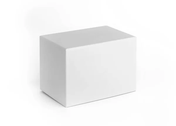 White Paper Box Isolated White Background Box Mockup Design — ストック写真