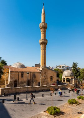GAZIANTEP, TURKEY - OCTOBER 24, 2021: Sirvani Mosque in Gaziantep city center. Historical mosque.