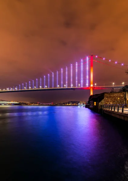 Istanbul Turkey Istanbul Bosphorus Bridge July Martyrs Bridge Turkish Temmuz — Zdjęcie stockowe