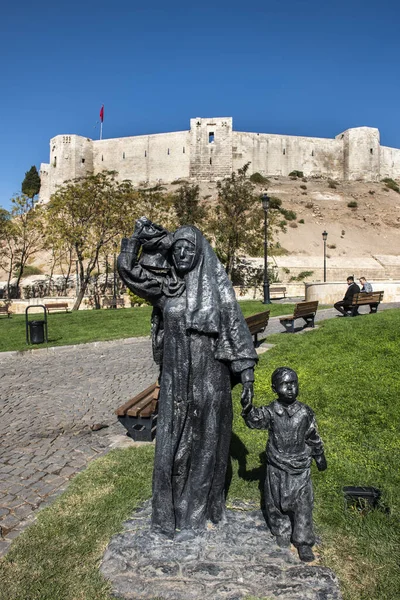 Gaziantep Turkey Ekim 2021 Mavi Gökyüzü Ile Gaziantep Şatosu Gaziantep — Stok fotoğraf