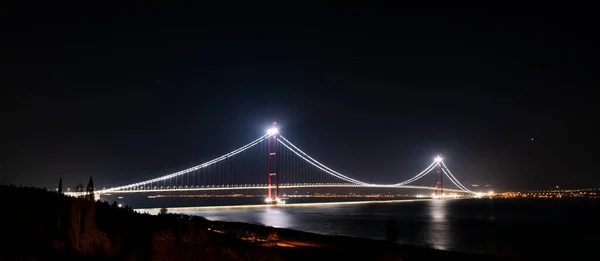 1915 Puente Canakkale Canakkale Turquía Puente Colgante Más Largo Del — Foto de Stock