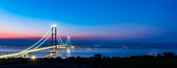 1915 Canakkale Bridge Canakkale Turkey World Longest Suspension Bridge Opened — Stock Photo, Image