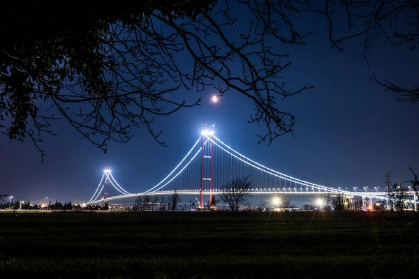 1915 Puente Canakkale Canakkale Turquía Puente Colgante Más Largo Del —  Fotos de Stock