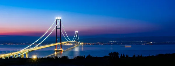 1915 Танаккале Міст Танаккале Туреччина Найдовший Світі Висячий Міст Був — стокове фото