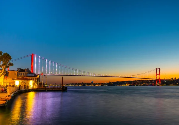 Istanbul Bosphorus Bridge Sunset View 15Th July Martyrs Bridge Istanbul — ストック写真