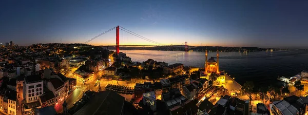 Ортакой Стамбул Турция Вид Воздуха Стамбул Ортой Босфорский Мост Мост — стоковое фото