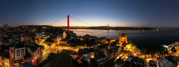 Ortakoy Istanbul Turquie Vue Aérienne Istanbul Mosquée Ortakoy Pont Bosphore — Photo