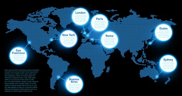 Conceito de mapa digital terrestre — Vetor de Stock