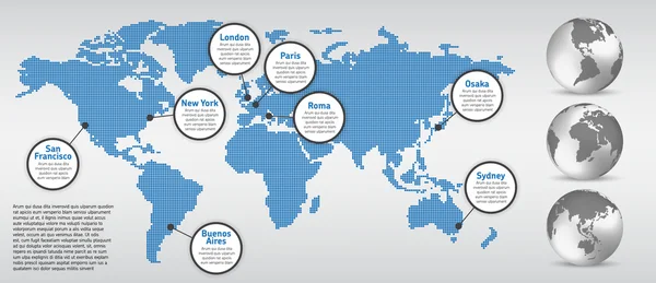 Conceito de mapa digital terrestre — Vetor de Stock