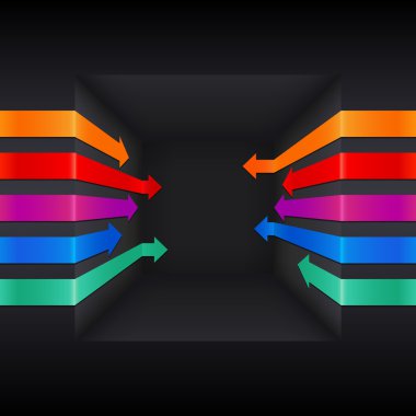 oklar renkli 3B vektör