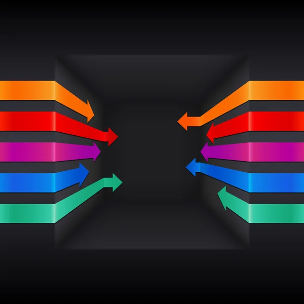 Flèches vectorielles 3D colorées — Image vectorielle