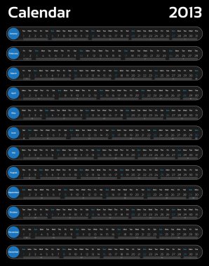 Vector calendar 2013