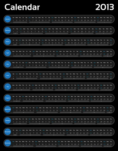 Vektor kalender 2013 — Stock vektor