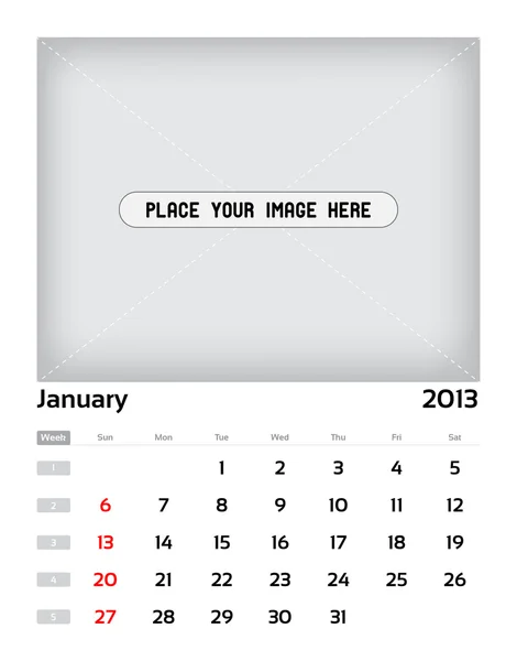 Calendar A4 - 01 January — Stock Vector